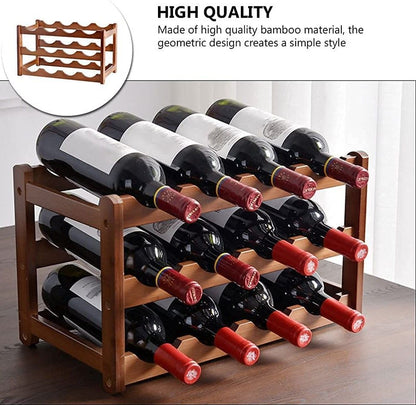 3-layer Bamboo Wine Storage Rack (12 bottles) V178-43802