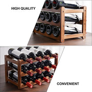 3-layer Bamboo Wine Storage Rack (12 bottles) V178-43802