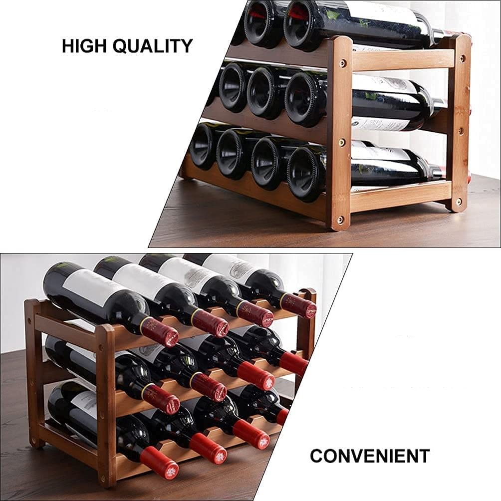 3-layer Bamboo Wine Storage Rack (12 bottles) V178-43802