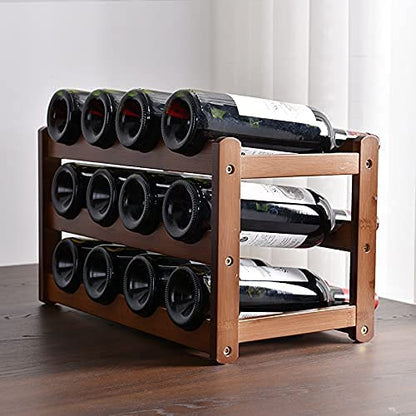 3-layer Bamboo Wine Storage Rack (12 bottles) V178-43802
