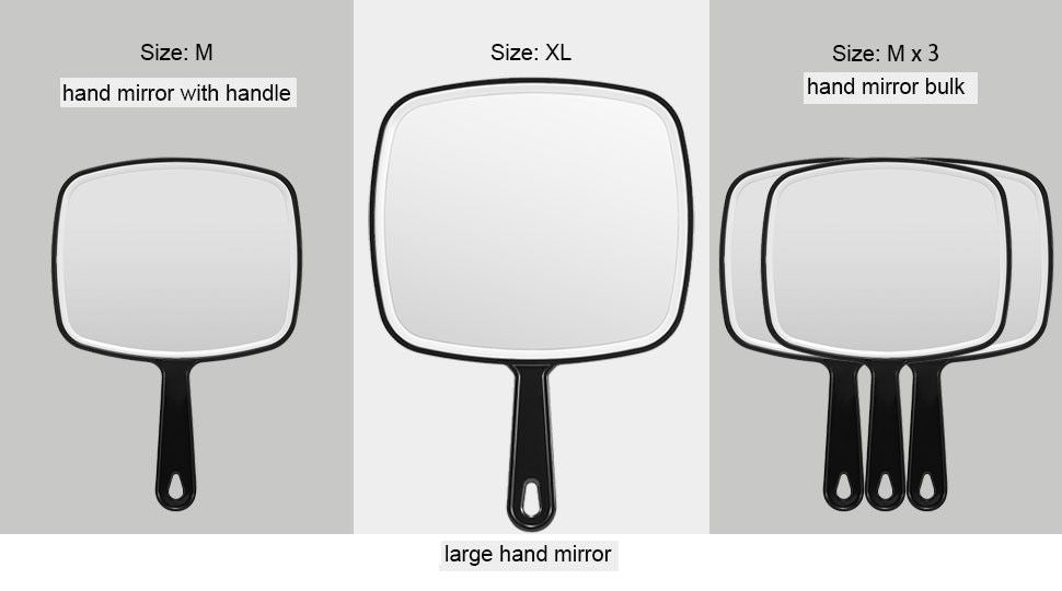 Extra Large Black Handheld Mirror with Handle (31,5 x 23 cm) V178-43901