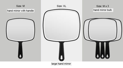 Extra Large Black Handheld Mirror with Handle (31,5 x 23 cm) V178-43901
