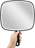 Extra Large Black Handheld Mirror with Handle (31,5 x 23 cm) V178-43901