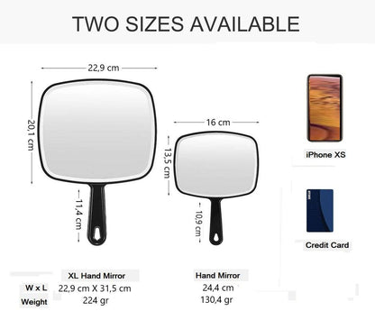 Extra Large Black Handheld Mirror with Handle (31,5 x 23 cm) V178-43901