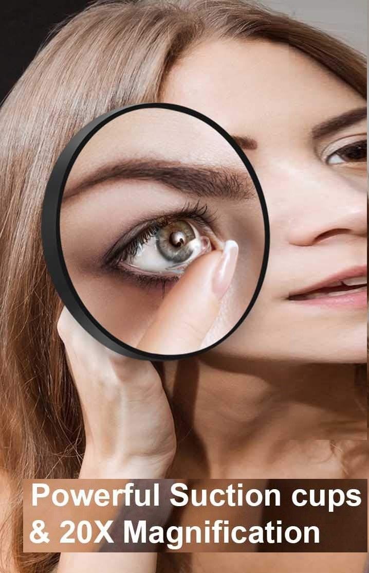 20X Magnifying Mirror and Eyebrow Tweezers Kit for Travel V178-44342