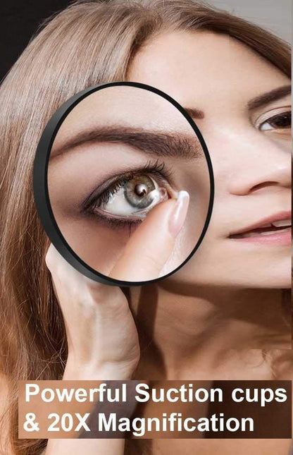 20X Magnifying Mirror and Eyebrow Tweezers Kit for Travel V178-44342