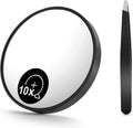 10X Magnifying Mirror and Eyebrow Tweezers Kit for Travel V178-44359