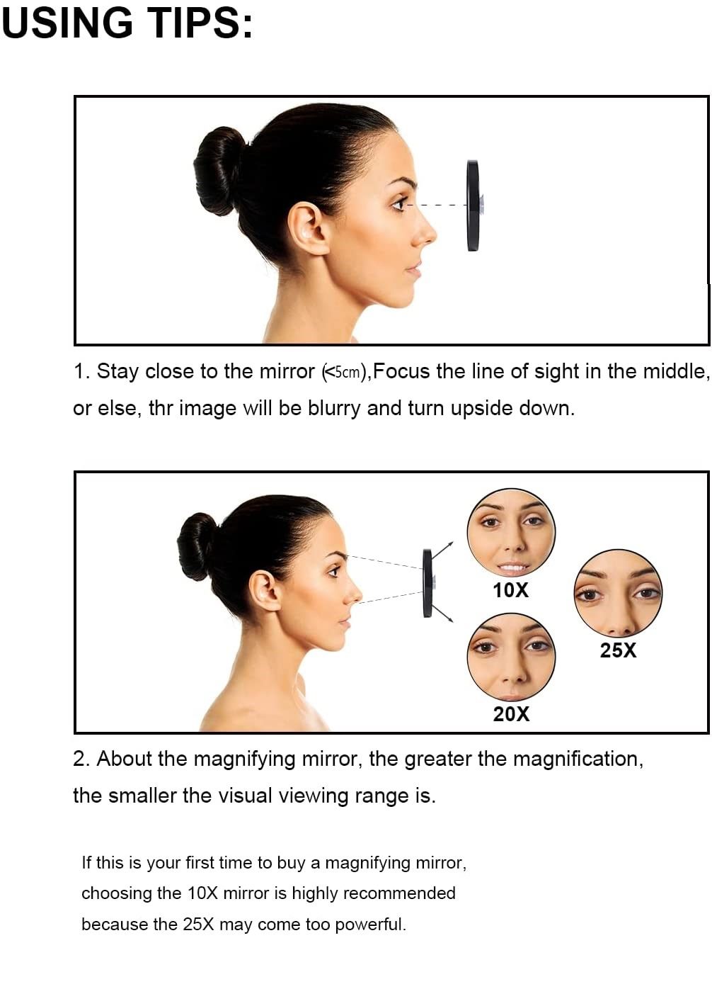 10X Magnifying Mirror and Eyebrow Tweezers Kit for Travel V178-44359