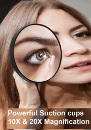 10X Magnifying Mirror and Eyebrow Tweezers Kit for Travel V178-44359