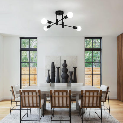 Mid Century Chandelier Modern, 4-Light V178-44801