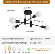 Mid Century Chandelier Modern, 4-Light V178-44801