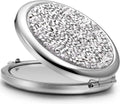 Mini Mix Diamond 1X/2X Magnifying Round Metal Pocket Makeup Mirror (Silver) V178-49347