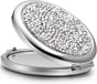 Mini Mix Diamond 1X/2X Magnifying Round Metal Pocket Makeup Mirror (Silver) V178-49347
