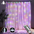 300 LEDs Window Curtain Fairy Lights 8 Modes and Remote Control for Bedroom (Multicolor, 300 x 300cm) V178-49774