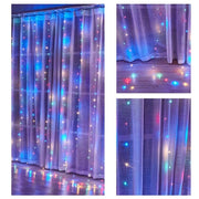 300 LEDs Window Curtain Fairy Lights 8 Modes and Remote Control for Bedroom (Multicolor, 300 x 300cm) V178-49774