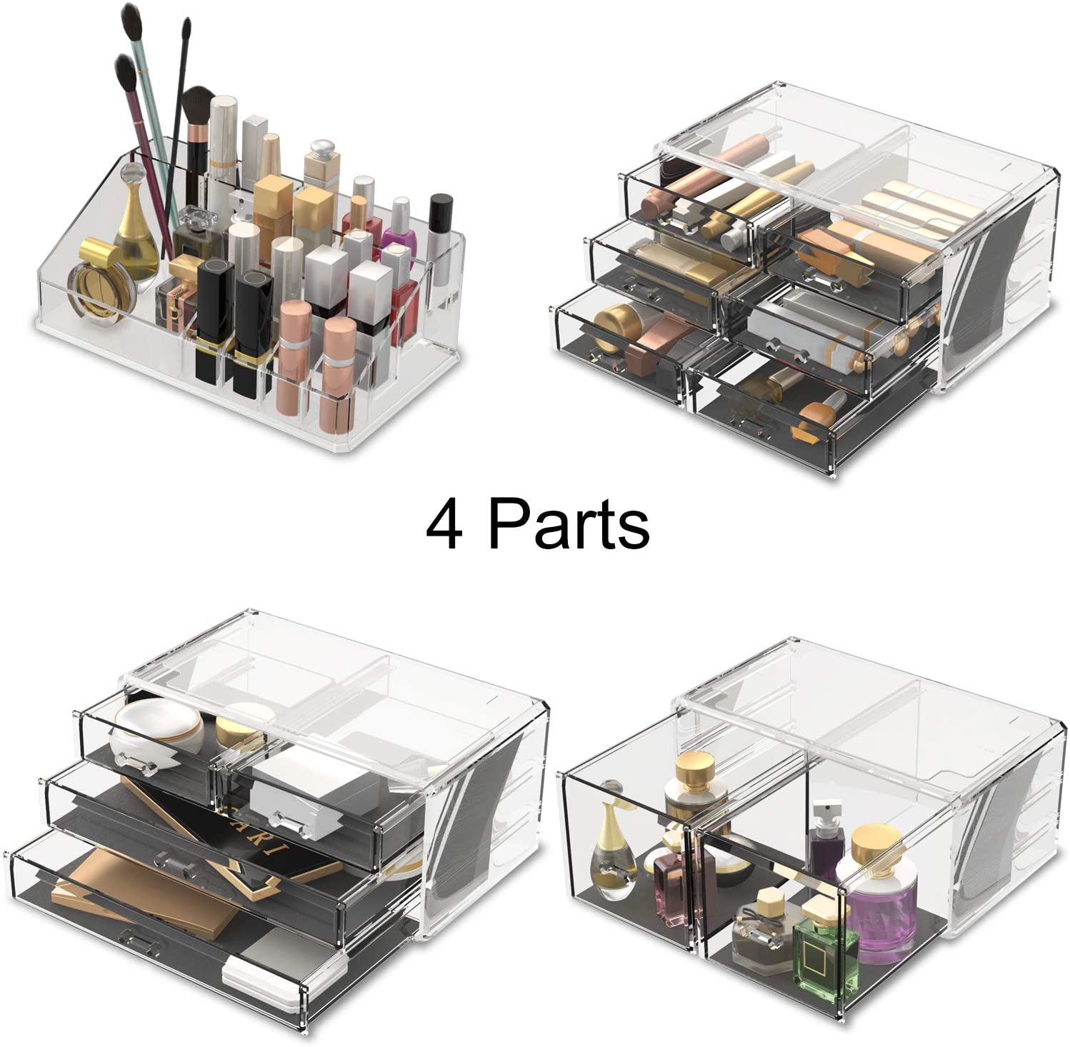 Makeup Cosmetic Organizer Storage with 12 Drawers Display Boxes (Clear) V178-52588