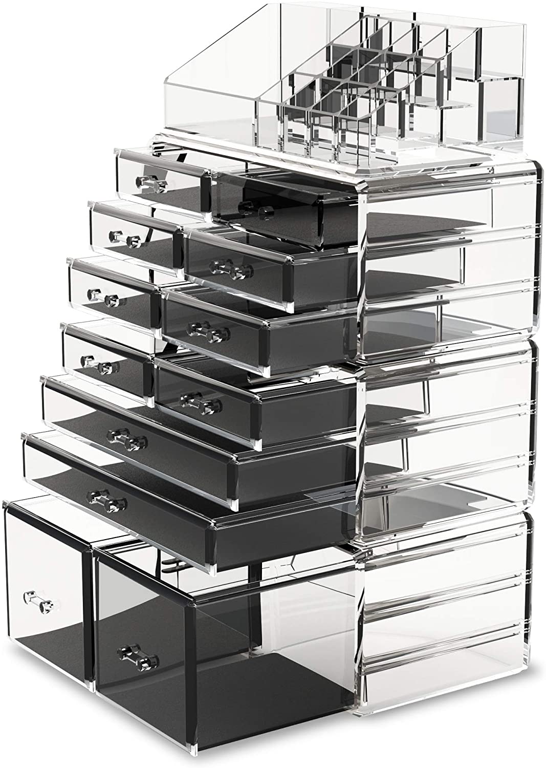 Makeup Cosmetic Organizer Storage with 12 Drawers Display Boxes (Clear) V178-52588