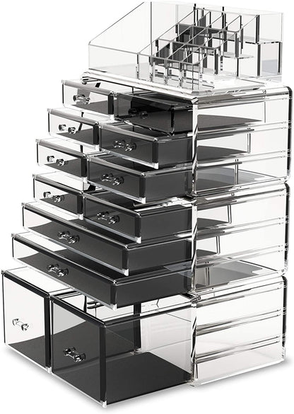 Makeup Cosmetic Organizer Storage with 12 Drawers Display Boxes (Clear) V178-52588