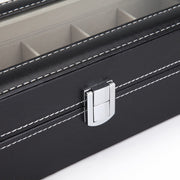 Black PU Leather Watch Organizer Display Storage Box Cases for Men & Women (6 slots) V178-52601