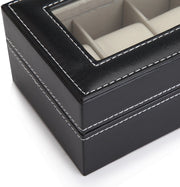 Black PU Leather Watch Organizer Display Storage Box Cases for Men & Women (6 slots) V178-52601
