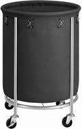 Steel Frame Laundry Basket Wheels, Black V178-56484