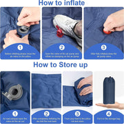 Ultralight Inflatable Camping Sleeping Pad with Pillow for Travelling and Hiking V178-58557