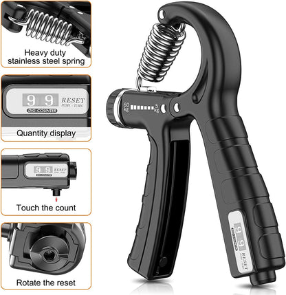 5 Pack Adjustable Resistance Hand Gripper Exerciser Workout Kit V178-58564