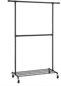 Industrial Clothing Rack Wheels Double Rod V178-59884