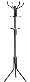 Metal Coat Rack Stand Hat Hanger, Black, 182cm V178-61284