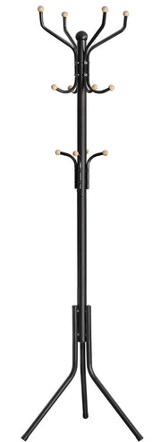 Metal Coat Rack Stand Hat Hanger, Black, 182cm V178-61284