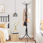 Metal Coat Rack Stand Hat Hanger, Black, 182cm V178-61284