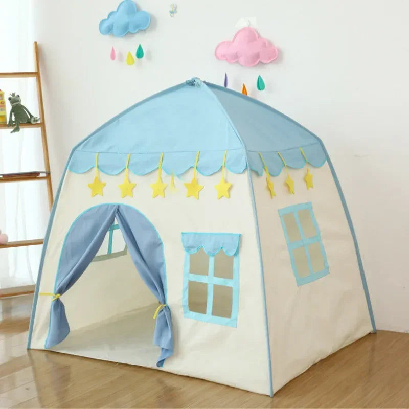 130CM Portable Kids Castle Tent Large Blue V178-62182