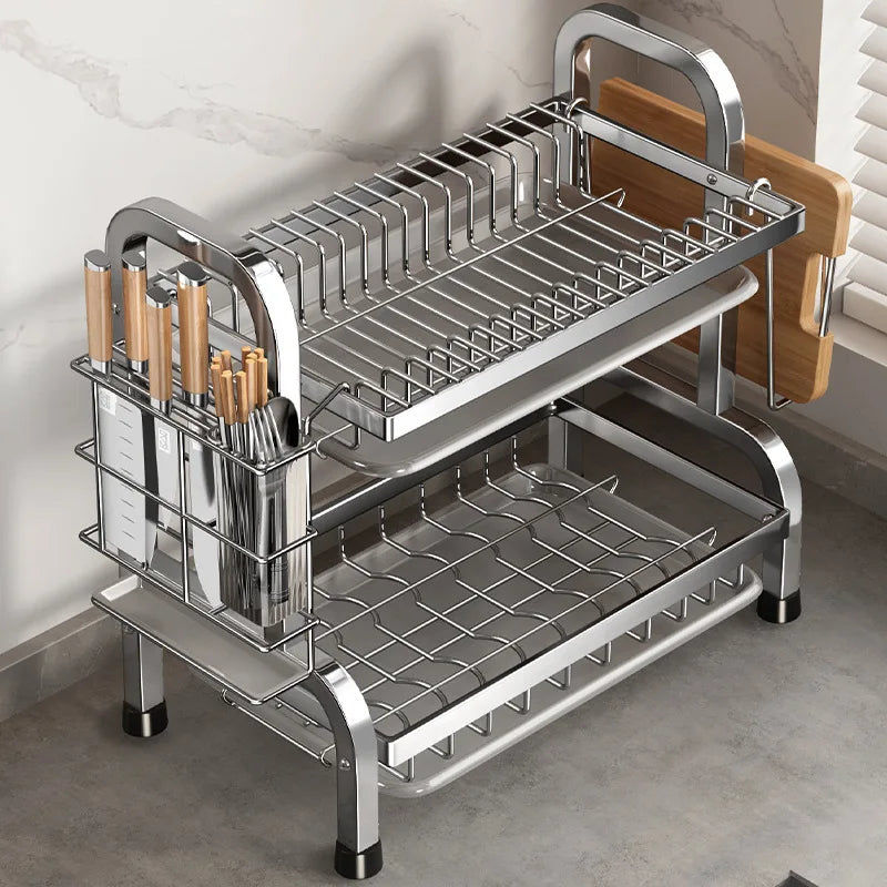 Compact Rust-Proof Dish Drying Rack Set V178-62198
