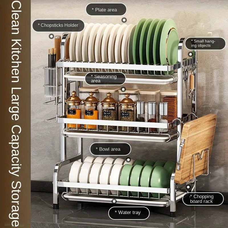 Compact Rust-Proof Dish Drying Rack Set V178-62198