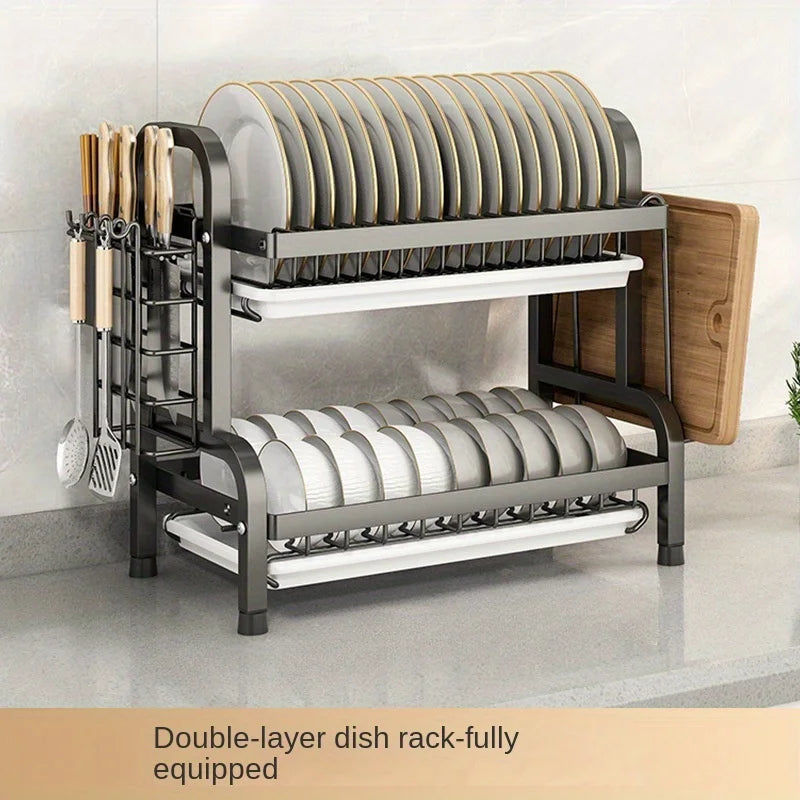 Compact Rust-Proof Dish Drying Rack Set V178-62198