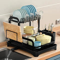 2 Tier Dish Drainer Rack with Drain Basket V178-62199