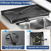 Large Dish Drying Rack with Drainboard Black V178-62202