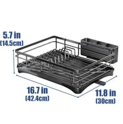 Large Dish Drying Rack with Drainboard Black V178-62202