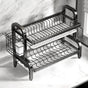 Compact 2-Tier Dish Drying Rack with Drainboard V178-62203