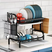 Compact 2-Tier Dish Drying Rack with Drainboard V178-62203