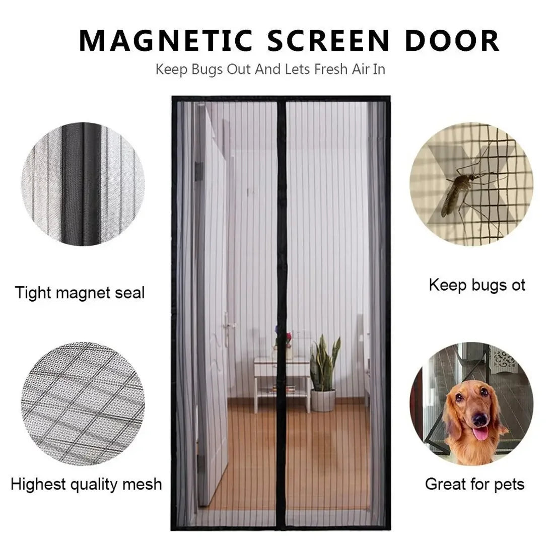 Magnetic Mosquito Net Door Screen 100x210cm V178-62208