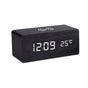 Modern Wooden LED Desk Clock with Qi Charger V178-62211