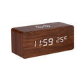 Modern Wooden LED Desk Clock with Qi Charger V178-62212