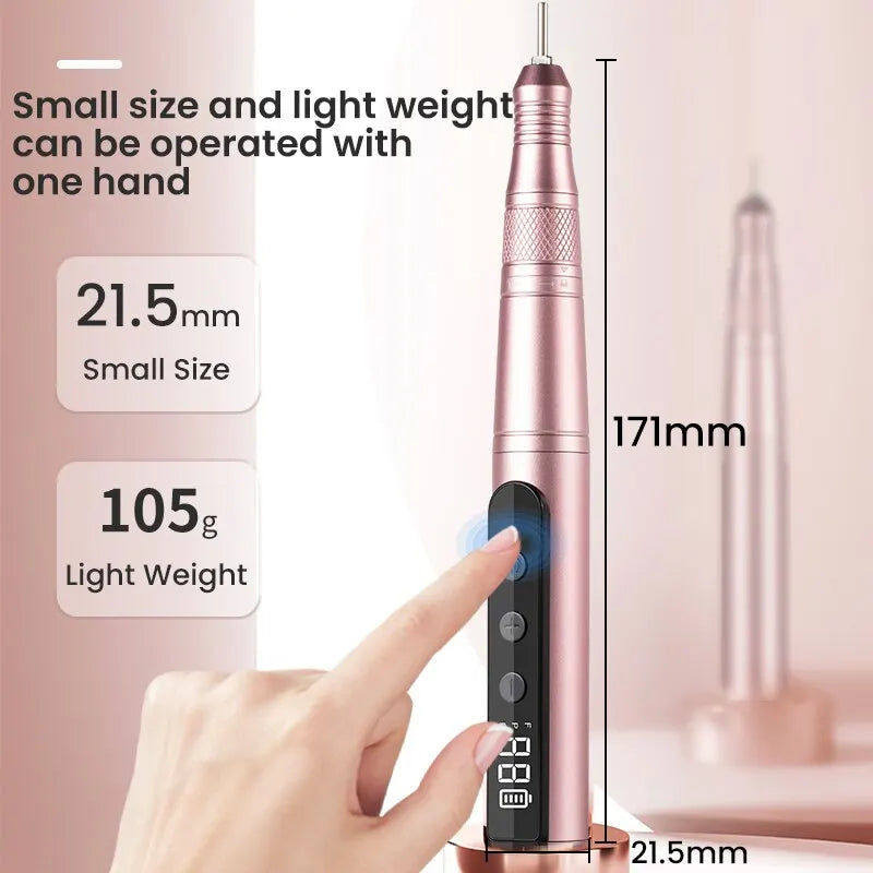 35000RPM Cordless Nail Drill Kit LED Pink V178-62235