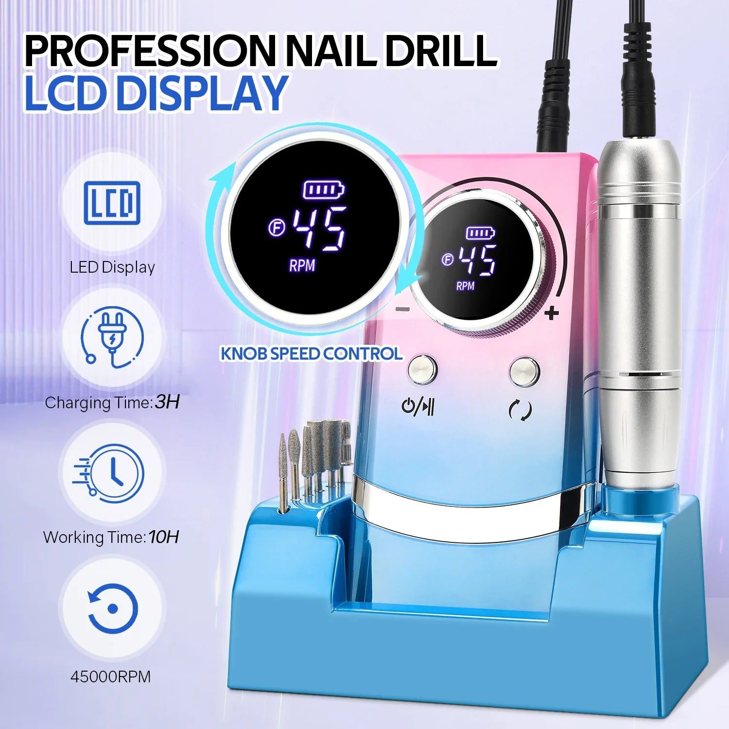 Professional 45000RPM Electric Nail Drill Kit V178-62236