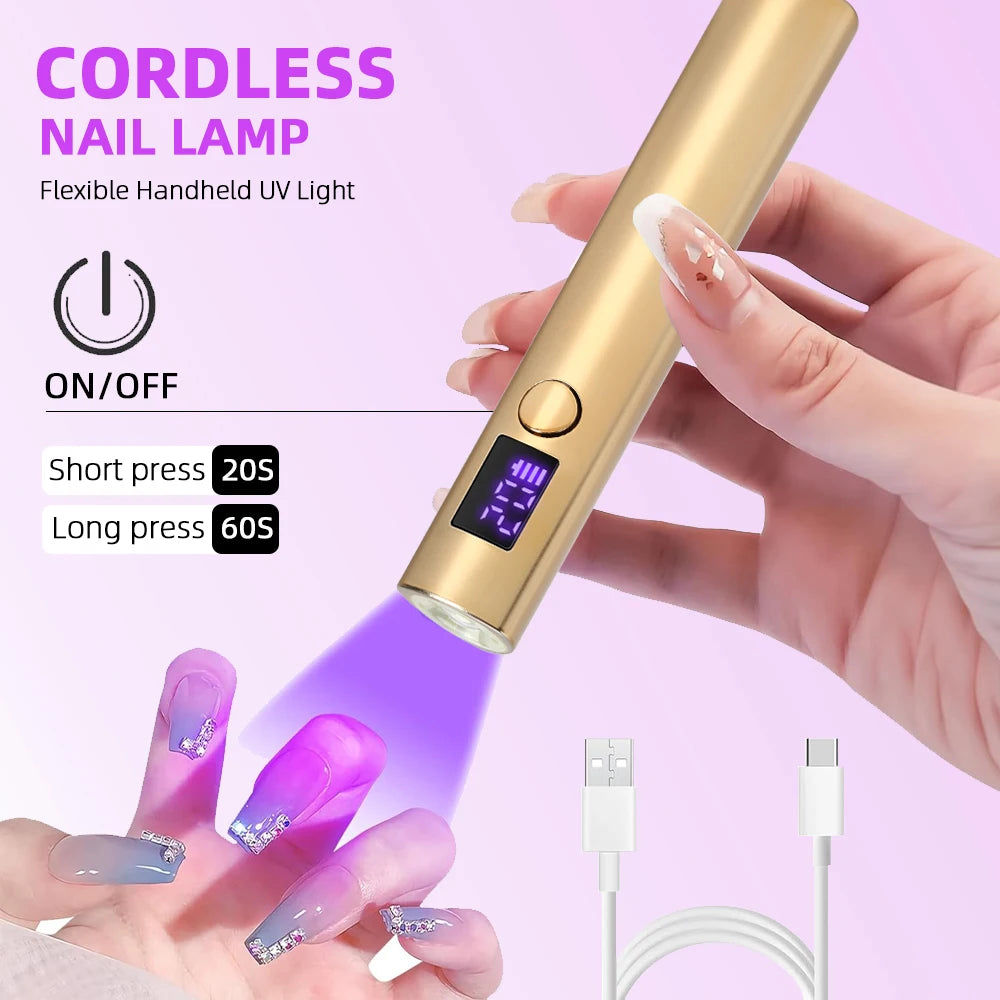 Mini UV LED Nail Dryer Lamp USB Gold V178-62238