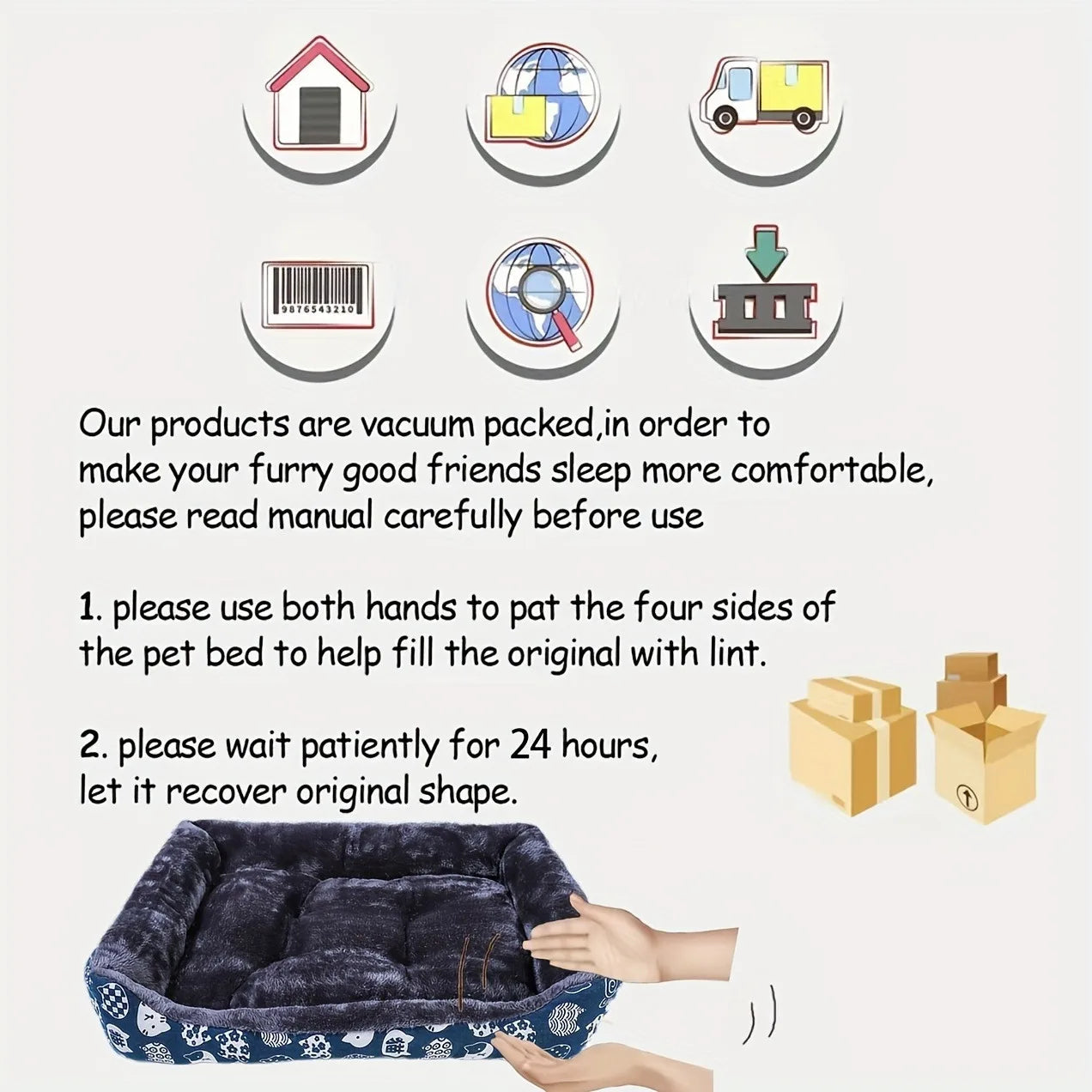 XXL Blue Pet Dog Bed Sofa Mat for Cats and Dogs V178-62247