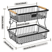 2-Tier Metal Fruit Vegetable Storage Basket V178-62254