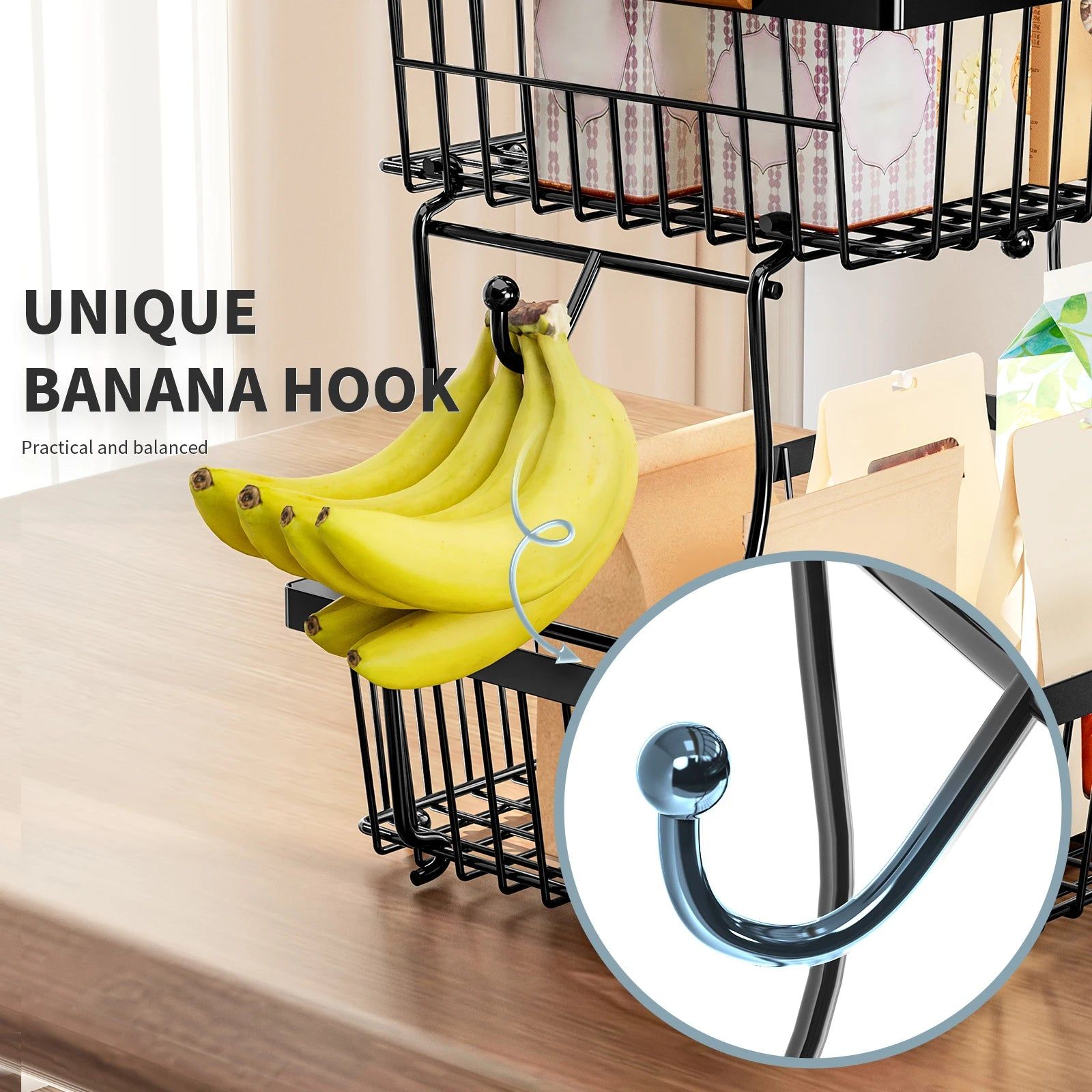 2-Tier Metal Fruit Vegetable Storage Basket V178-62254