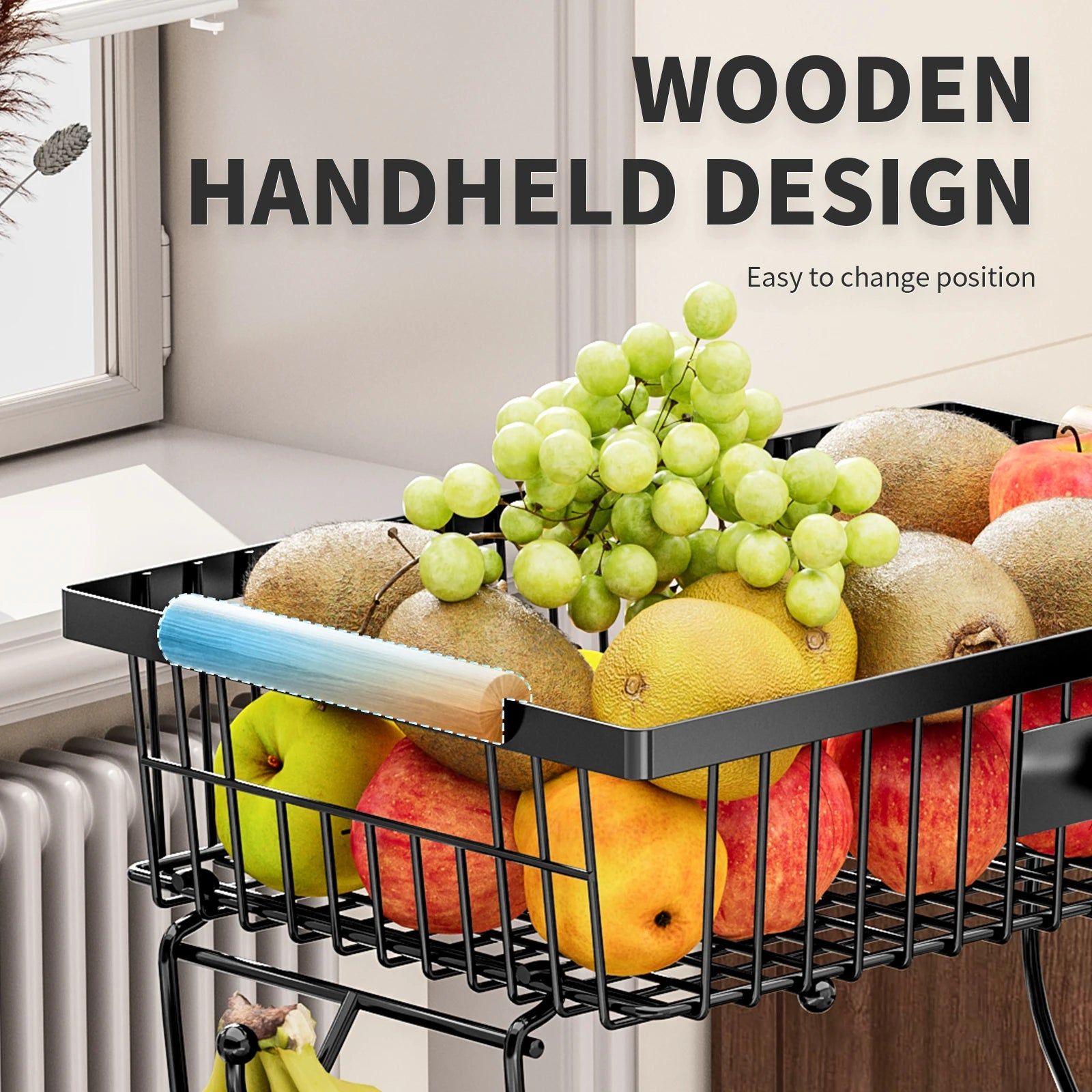 2-Tier Metal Fruit Vegetable Storage Basket V178-62254
